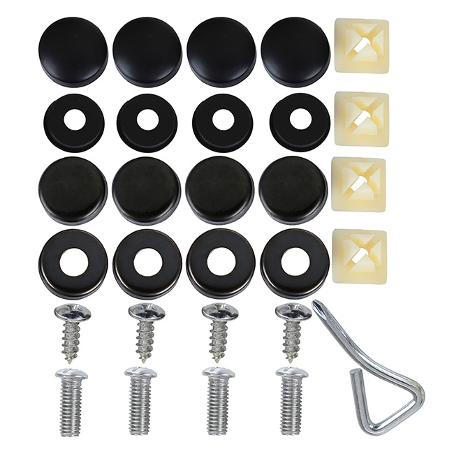 GraceMe 29 License Plate Frame Accessories, Screws Fasteners Black 